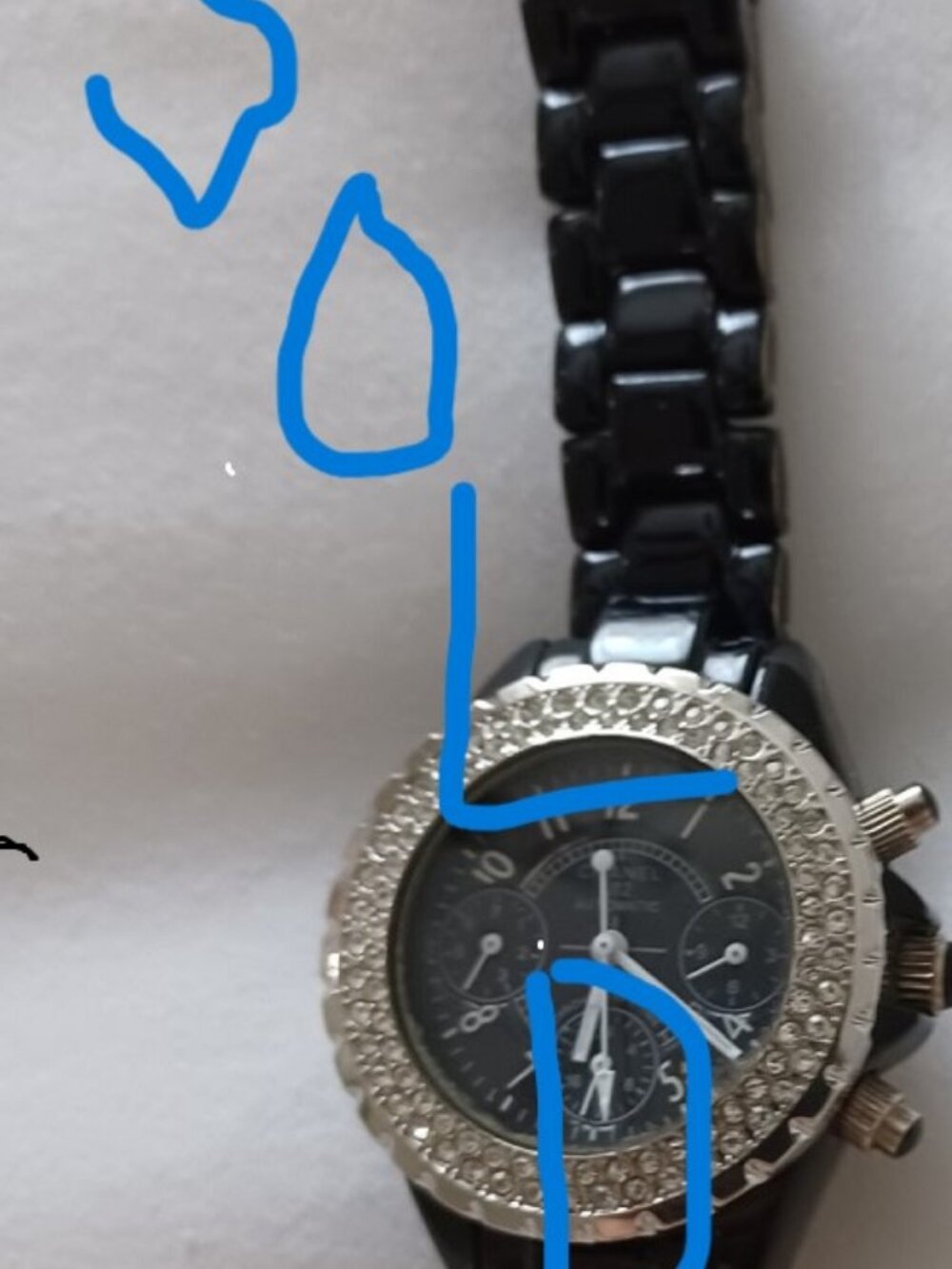 Auth. Chanel J12 Watch W/ Pave Diamond Bezel Z.G. 58096